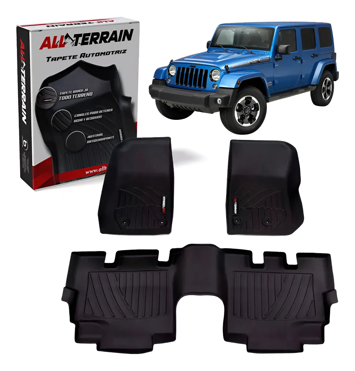 Juego De Tapetes All Terrain Para Jeep Wrangler 2007 Al 2018 - Image 1