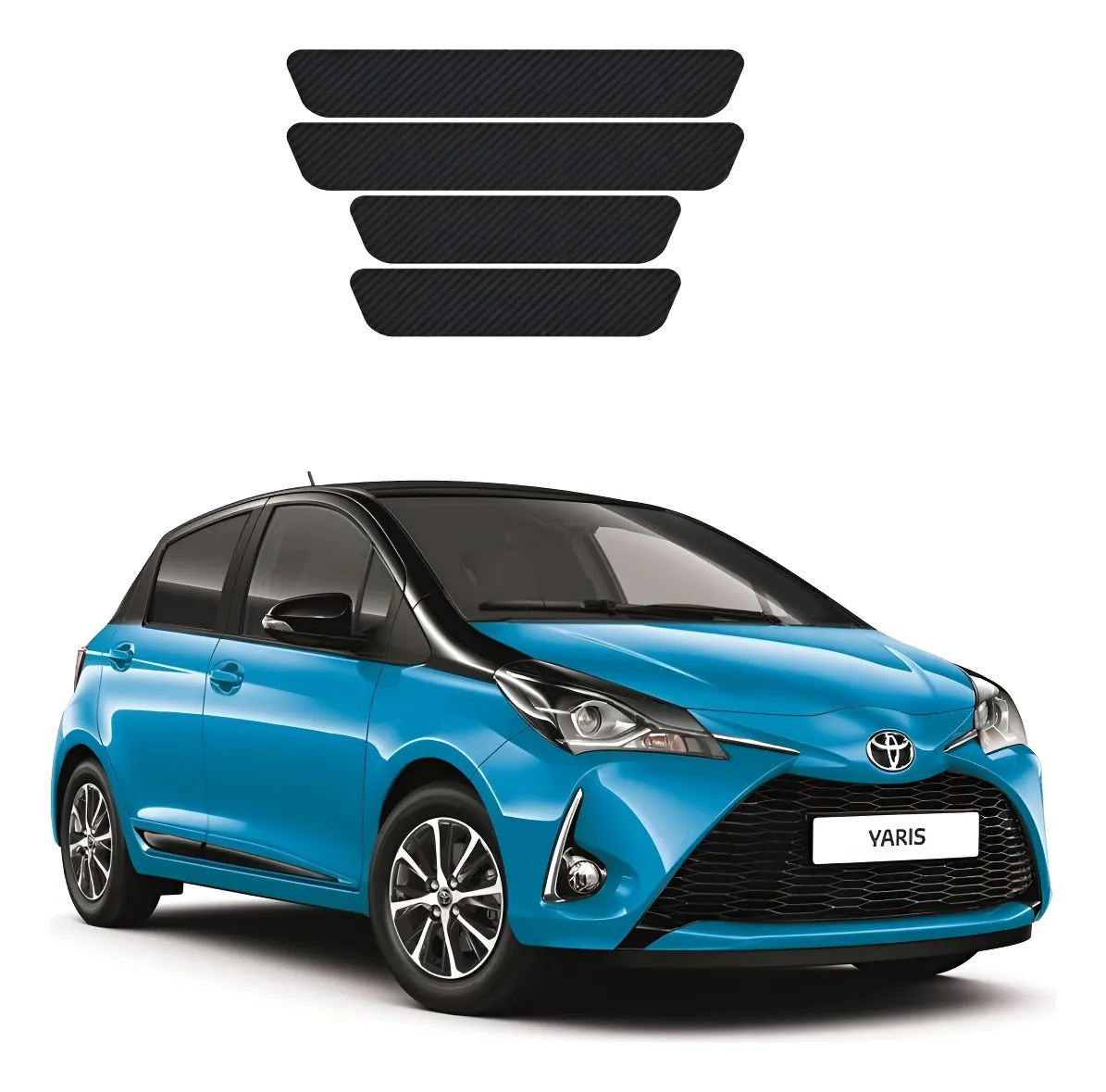 Protecciòn De Estribos Fibra De Carbono Toyota Yaris Diseño9 - Image 1