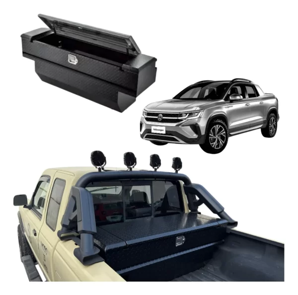 Caja Herramientas Para Vw Saveiro 2010 - 2024 C/ Roll Bar.