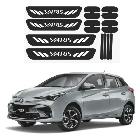 Kit Combo Proteccion Fibra De Carbono Para Toyota Yaris