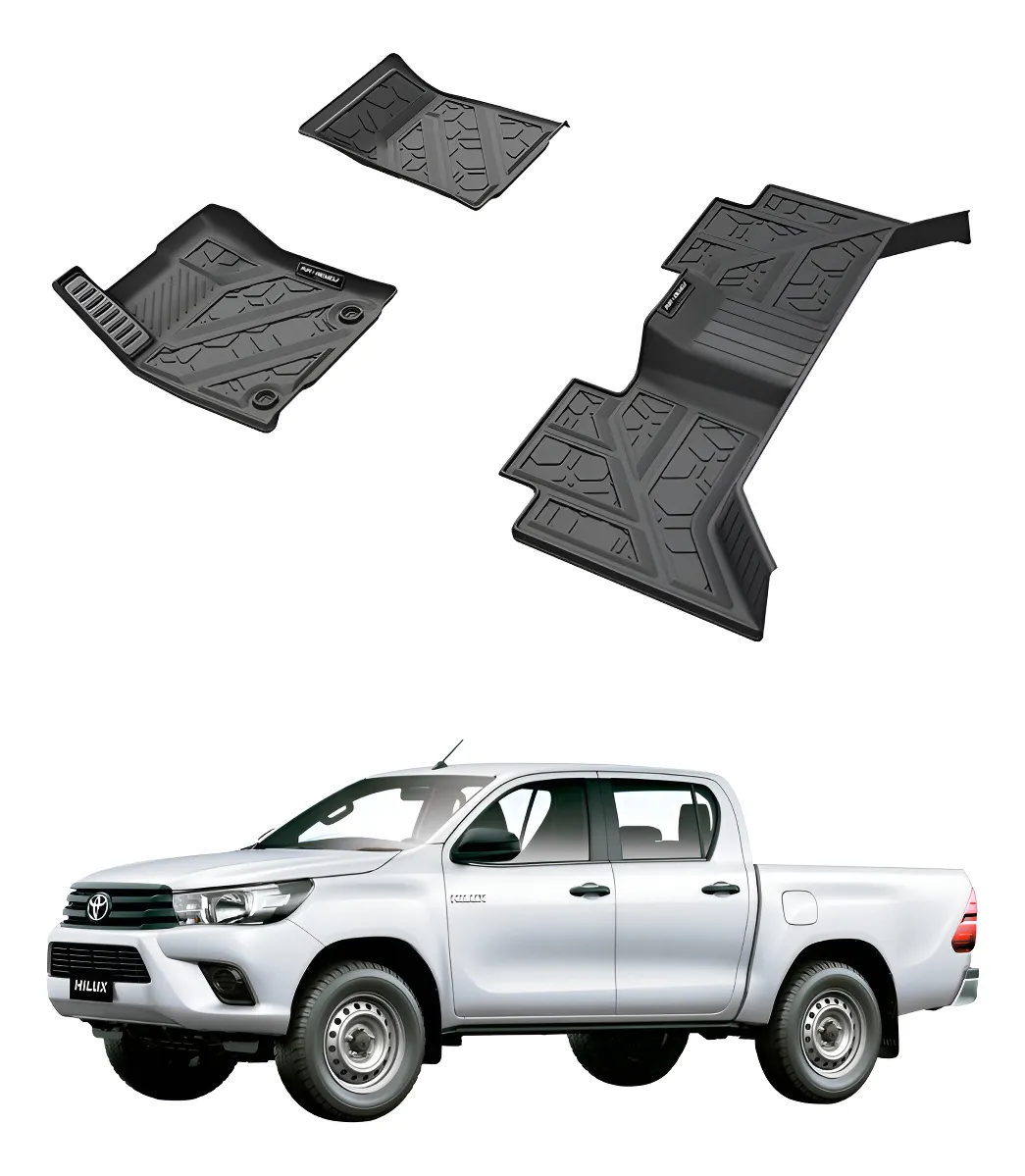 Juego De Tapetes Delantero Y Trasero Toyota Hilux 2017-2023 - Image 1