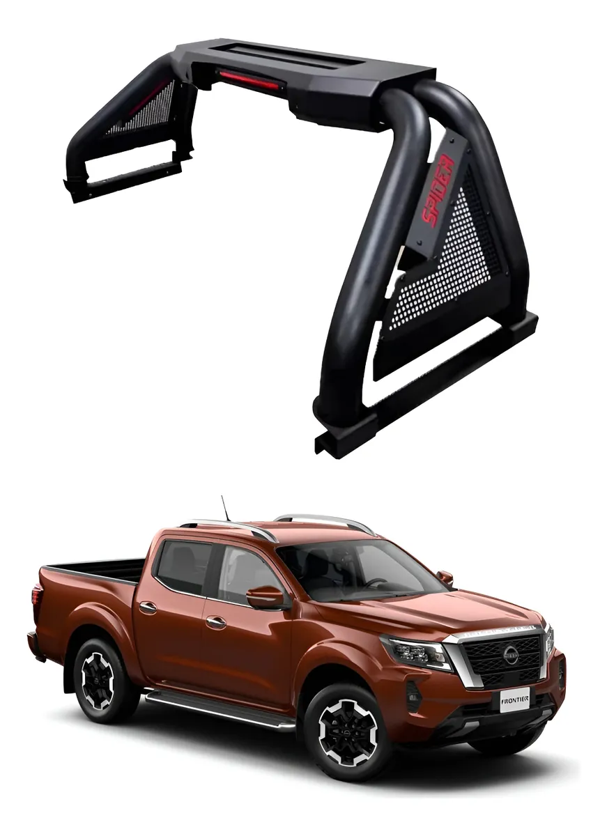 Roll Bar C/ Barra De Led Motorizada  Frontier/np300 2015-25 - Image 1
