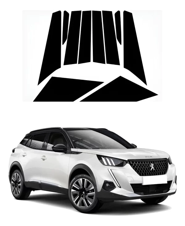 Vinil Negro Piano Para Postes Ext.  C/ Peugeot 2008 2022
