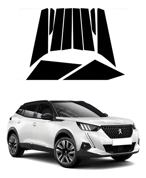 Vinil Negro Piano Para Postes Ext. Comp/ Peugeot 2008 2022