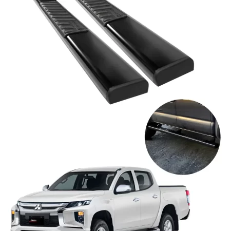 Estribos Serie 100 Negros Para Mitsubishi L200 2016 - 2024