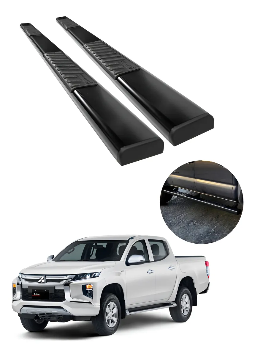 Estribos Serie 100 Negros Para Mitsubishi L200 2016 - 2024 - Image 1