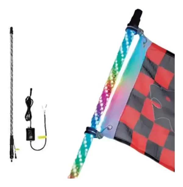 Antena Luz Led P/rzr Rbg C/control 2.5x91.5cm Bluetooth Pz