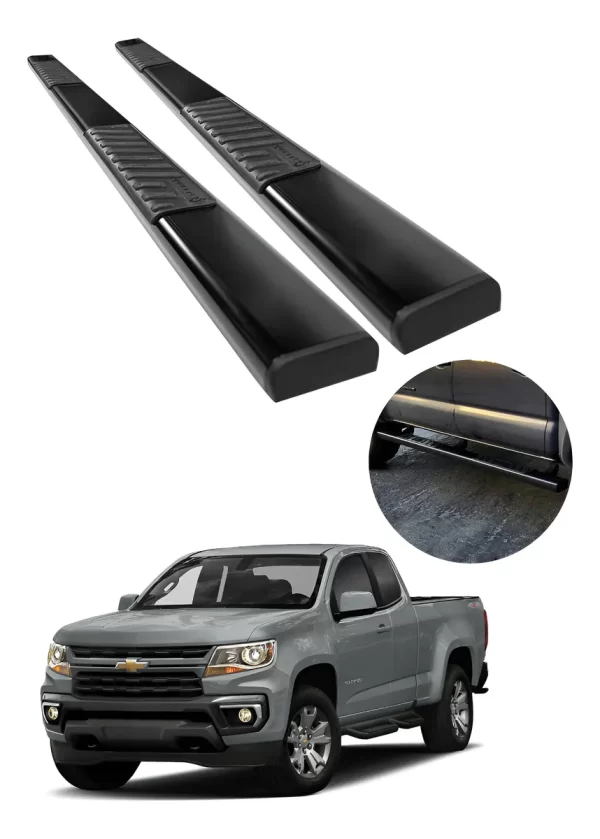 Estribos Serie 100 Negros Para Chevrolet Colorado 2013-2021