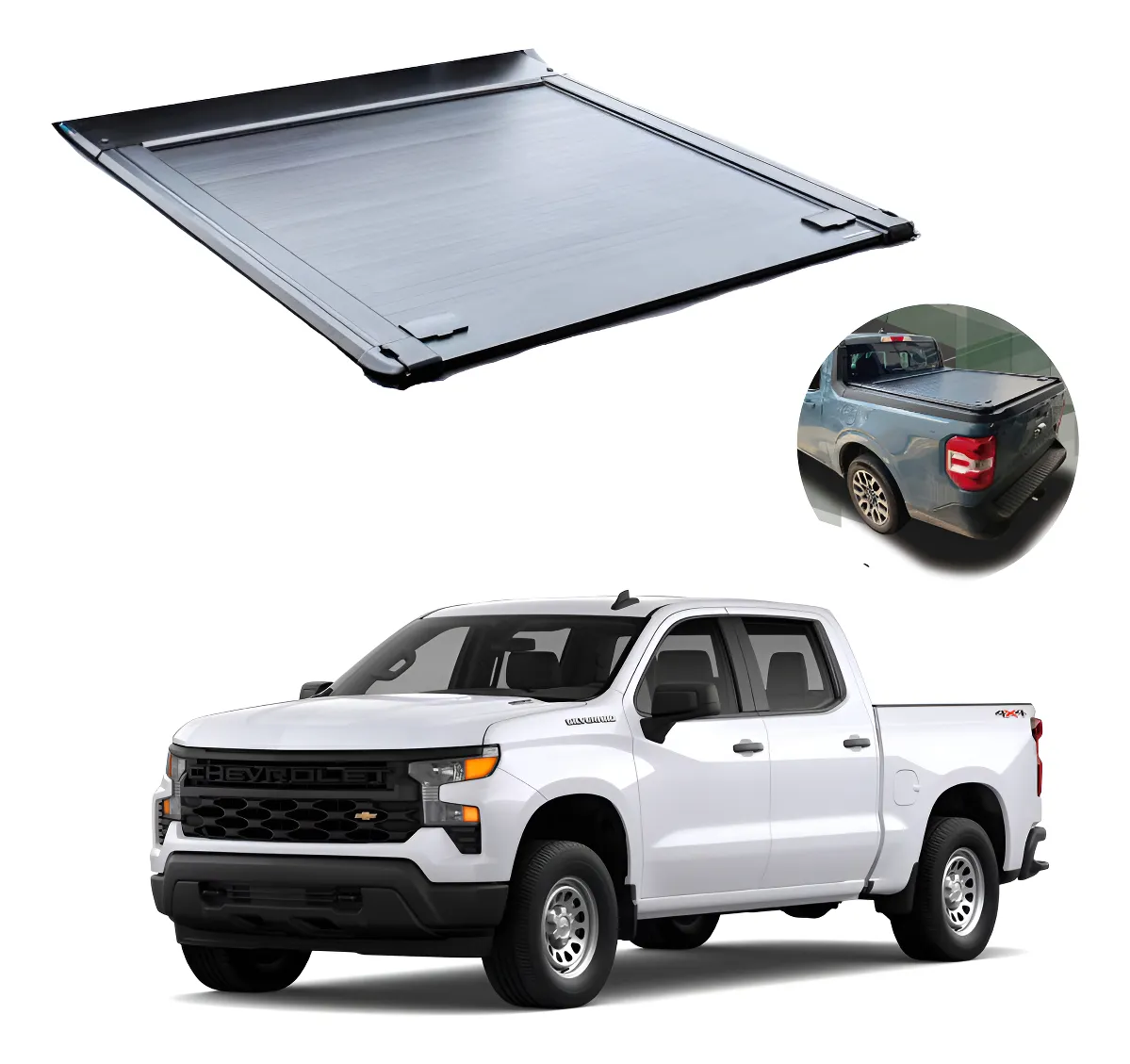 Tapa Cubre Batea Retractil Manual Silverado 2016 - 2025 - Image 1