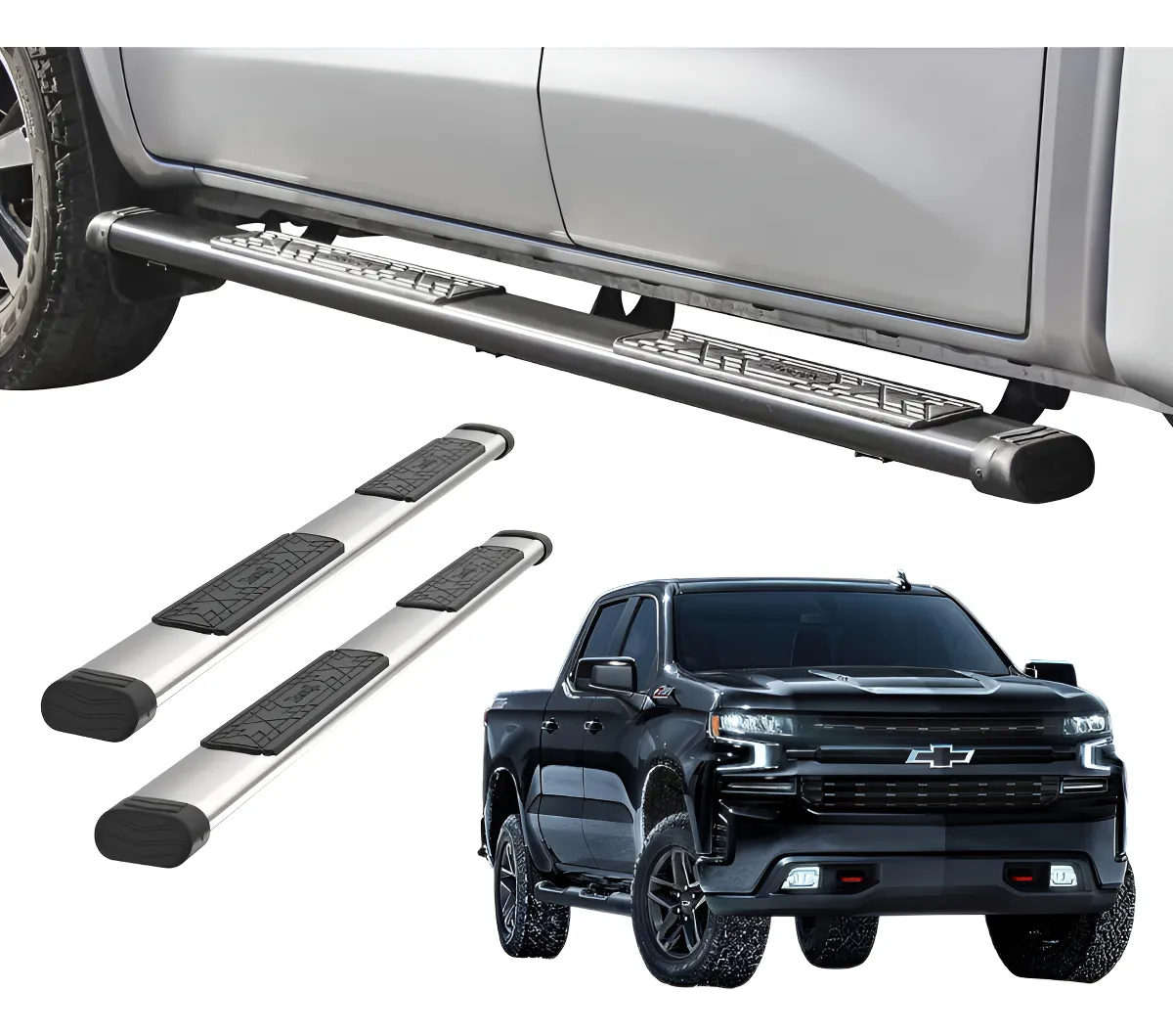 Estribos Bronx Para Chevrolet Silverado 2019- 2024 Doble Cab - Image 1