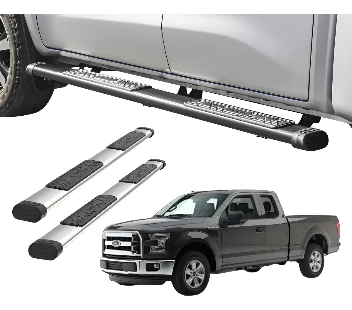 Estribos Bronx Para Ford Lobo 2004-2014 Cabina Media - Image 1