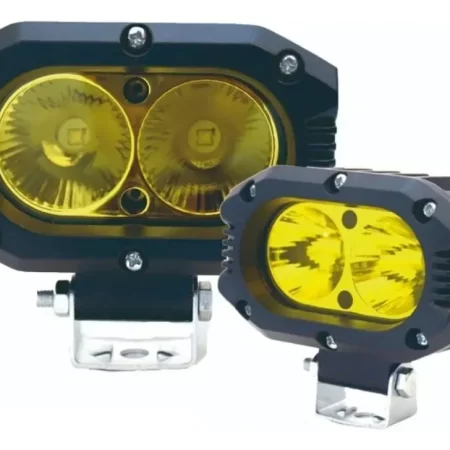 Faro Led Mega Hiperled - Ambar Diamandado 12/24v