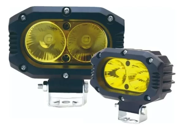 Faro Led Mega Hiperled - Ambar Diamandado 12/24v