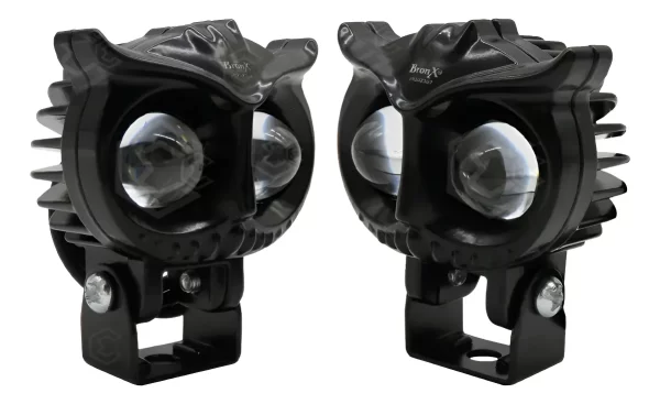 Par De Faros Universal Búho 12 Hiperleds 12-24v Bicolor