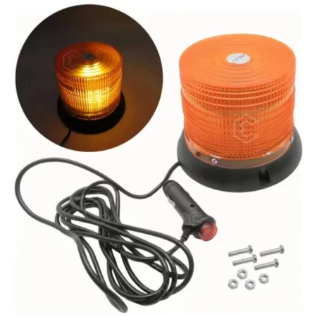 Torreta Estrobo Ambar 5x5  Con Iman Multifuncion 12-24 Vcc