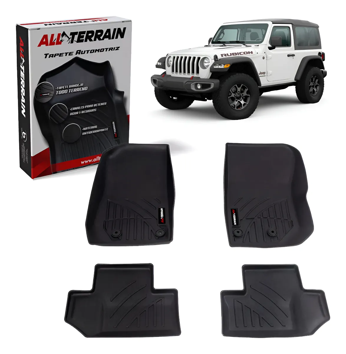 Juego De Tapetes All Terrain Para Jeep Wrangler Jk 2 Puertas - Image 1