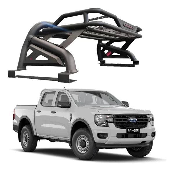 Roll Bar Con Canastilla Y Luz Stop Ranger 2012 2023