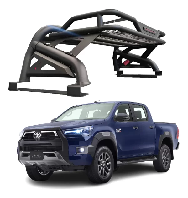 Roll Bar Con Canastilla Y Luz Stop Hilux Revo 2005-2024