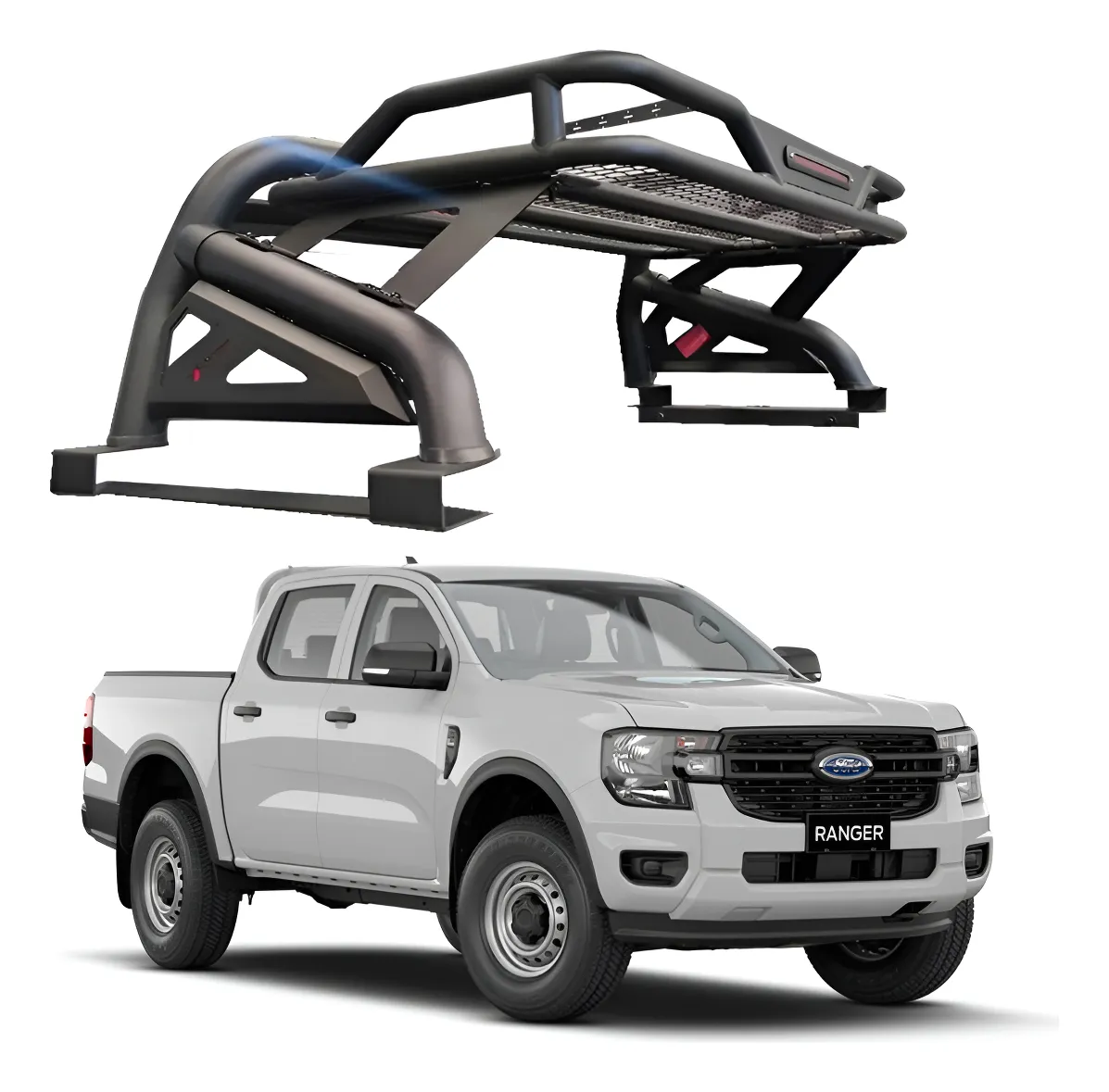 Roll Bar Con Canastilla Y Luz Stop Ranger 2012 - 2023 - Image 1