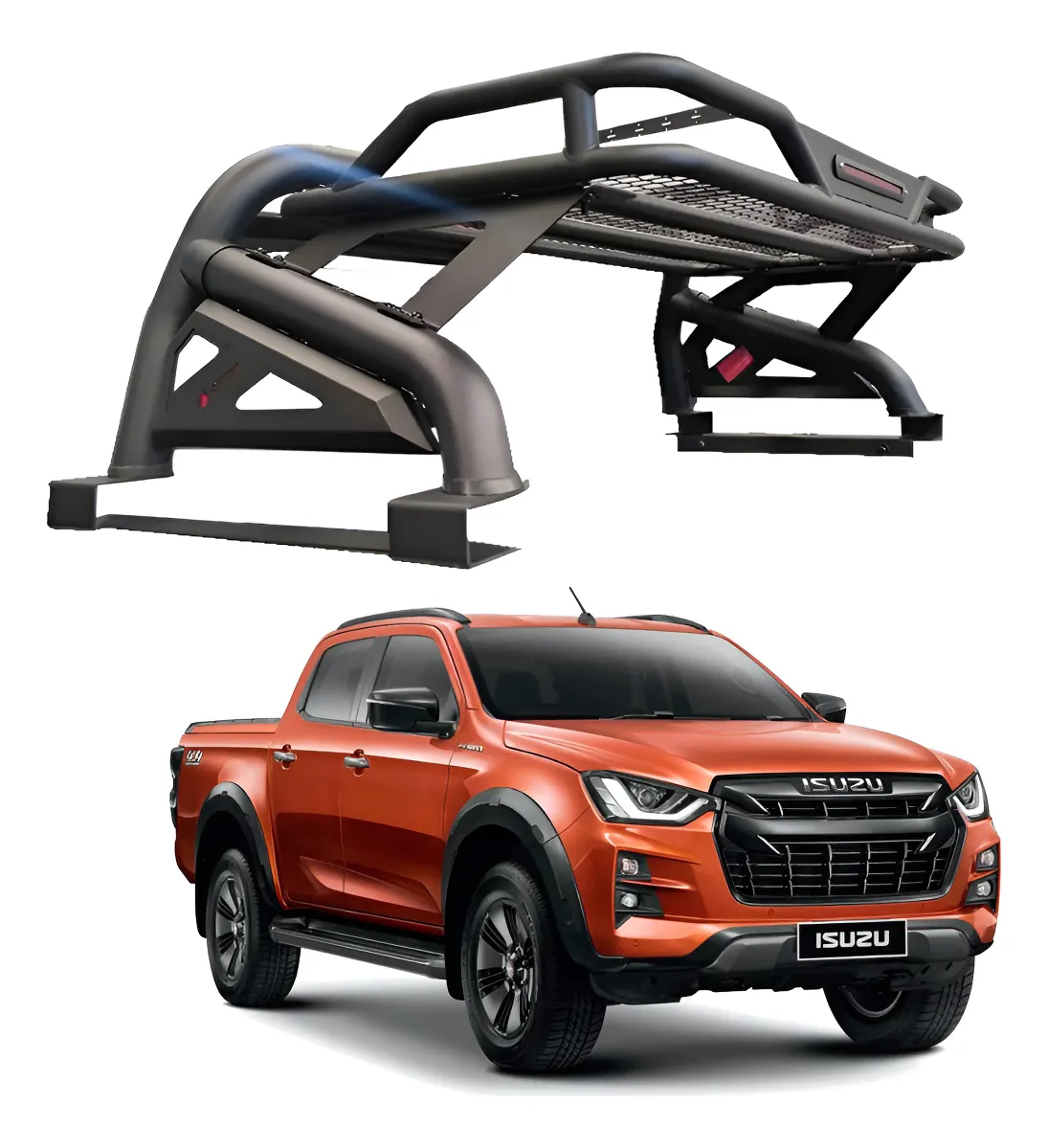 Roll Bar Con Canastilla Y Luz Stop S10/ D-max 2008 - 2023 - Image 1