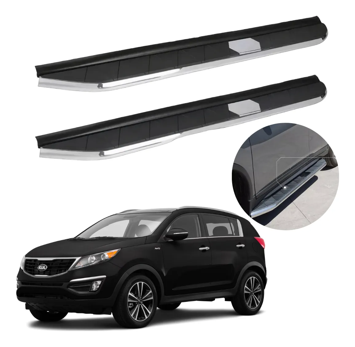 Estribos Elite Negros Compatibles Con Kia Sportage 2016 - Image 1