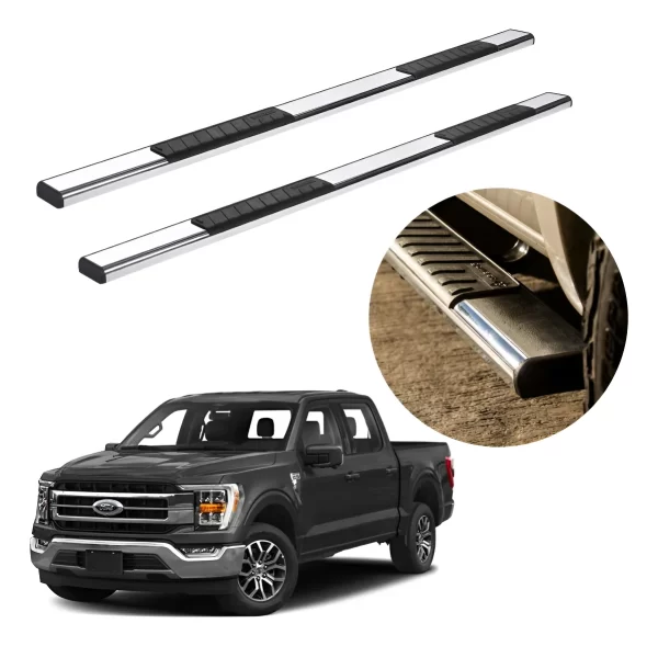 Estribos Platinum 100 Ford F150 Lobo 2015-2019 Doble Cabina Cromado