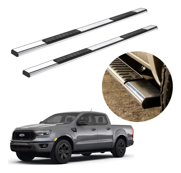 Estribos Serie 100 Cromados Para Ford Ranger 2013 - 2022
