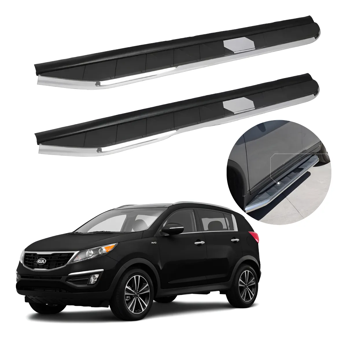 Estribos Elite Negros Compatibles Con Kia Sportage 2016 - Image 1