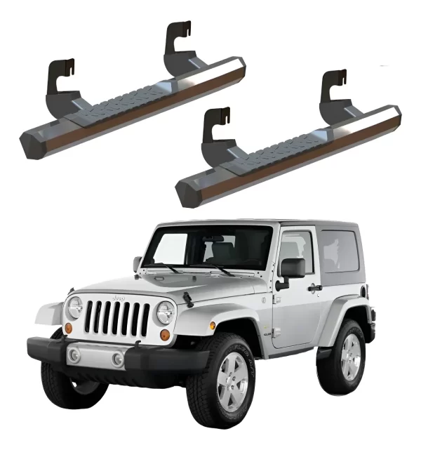 Estribos Serie 700 Cromados Jeep Jk 2007 - 2018 2 Puertas