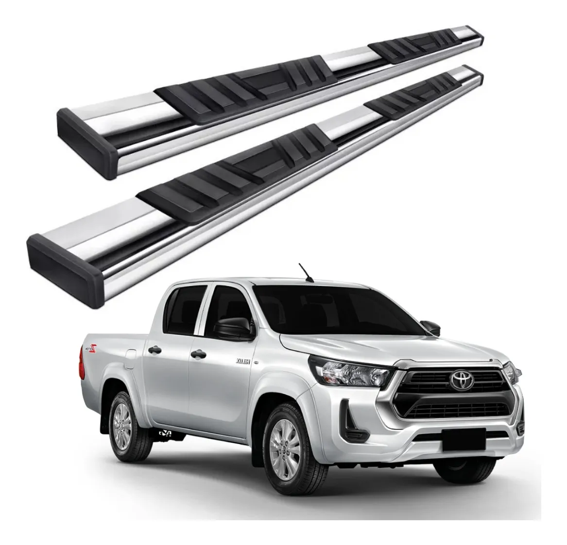 Estribos Serie 300 Acero Inox Toyota Hilux 2016 - 2023 - Image 1