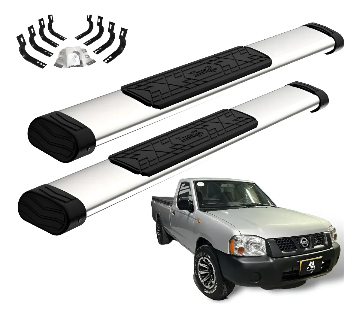 Estribos Bronx Nissan D22 2009-2015 Cabina Sencilla Negro - Image 1