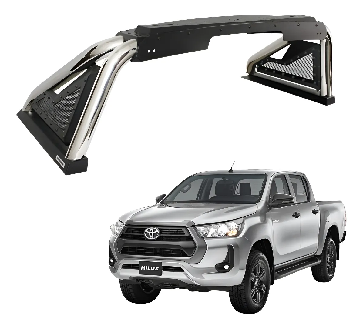 Roll Bar Go Rhino Sport Bar 2.0 Toyota Hilux 2016-2023 Inox - Image 1