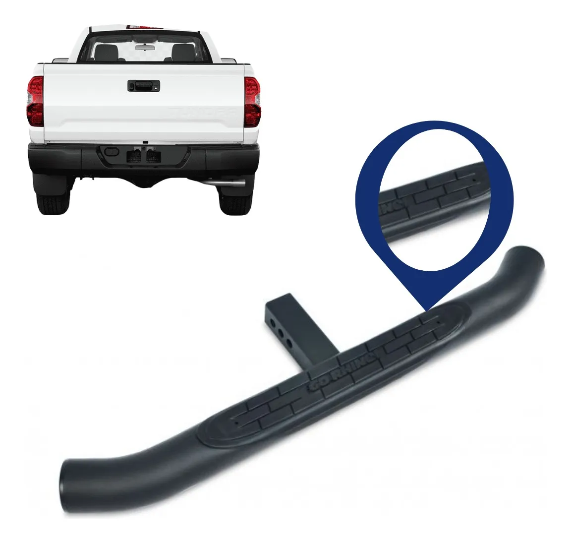 Escalón De Tirón Go Rhino Universal 360 Negro Tubular Huella - Image 1