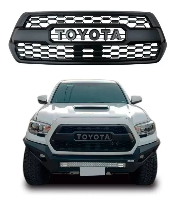 Parrilla Toyota Tacoma 2016 2017 Negra Con Emblema Plateado