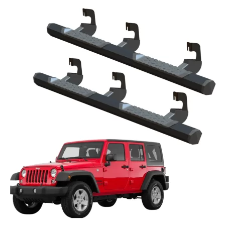 Estribos Serie 700 Negros Para Jeep Jk 2007 - 2018 4 Puertas