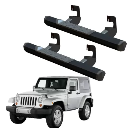 Estribos Serie 700 Negros Para Jeep Jk 2007 - 2018 2 Puertas