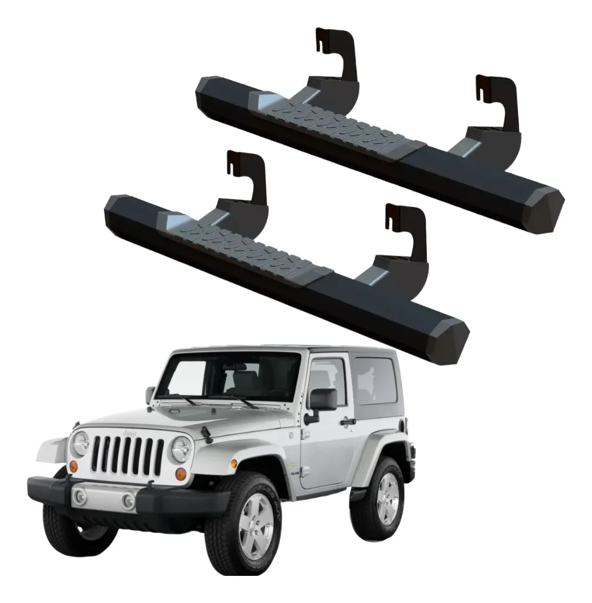 Estribos Serie 700 Negros Para Jeep Jk 2007 - 2018 2 Puertas - Image 1