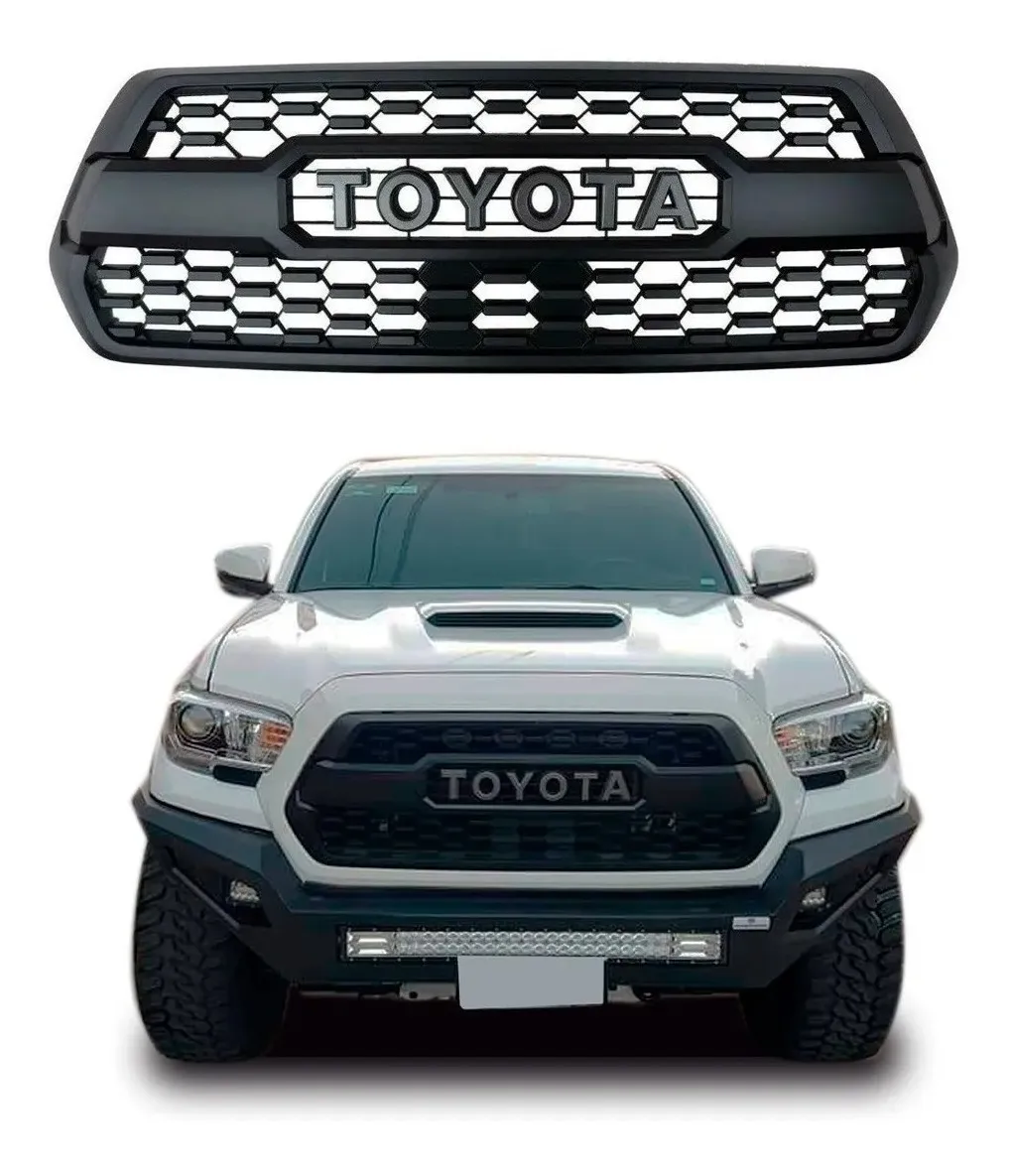 Parrilla Toyota Tacoma 2018 2019 Negra Con Emblema Plateado - Image 1