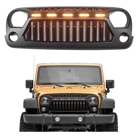 Parrilla Angry Enojado Con Led Jeep 2007-2018 Rejilla-barra