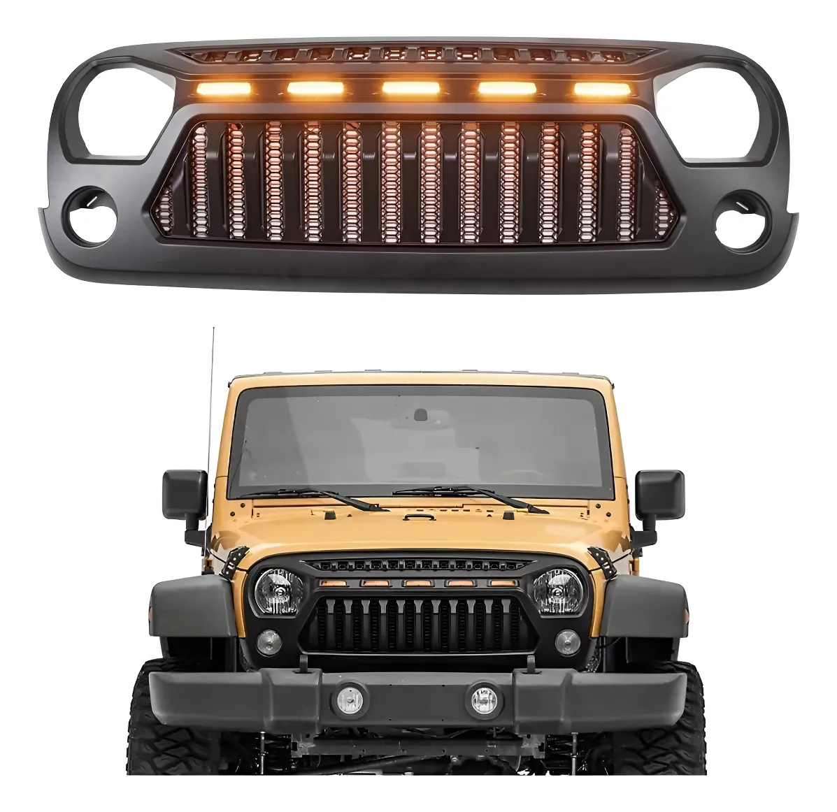 Parrilla Angry Enojado Con Led Jeep 2007-2018 Rejilla-barra - Image 1