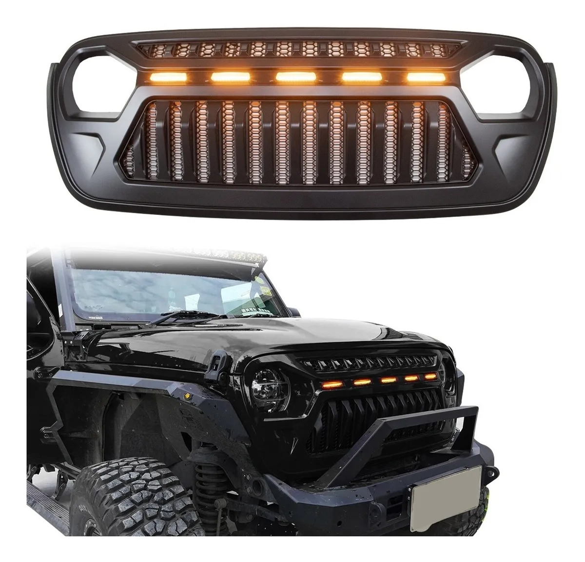 Parrilla Angry Led Jl Jeep Wrangler 2019/2020 Enojado Diente - Image 1