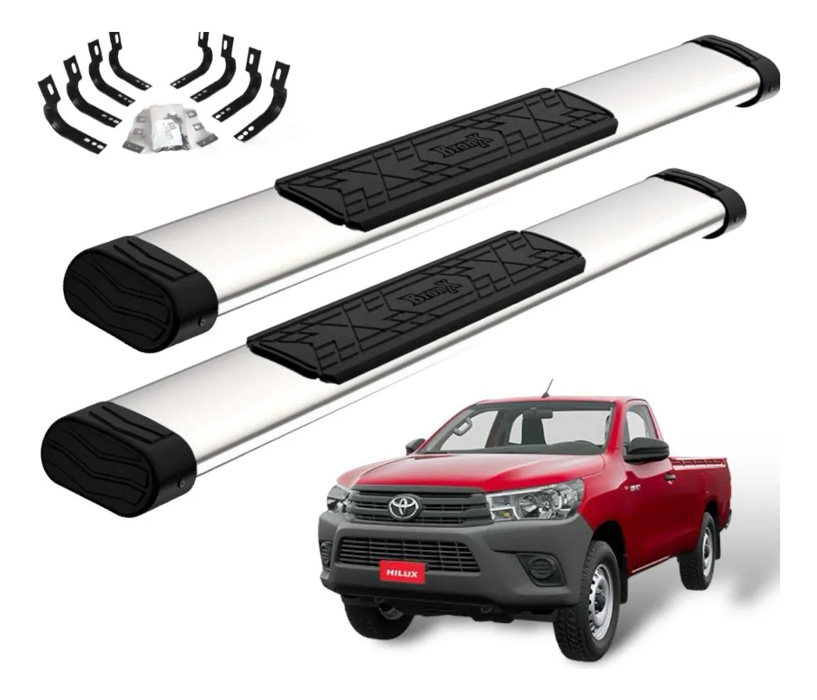 Estribos Bronx Toyota Hilux Cabina Sencilla 2013-2015 Cromo - Image 1