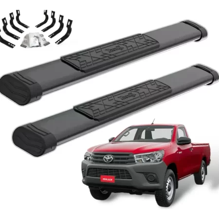 Estribos Bronx Toyota Hilux Cabina Sencilla 2013-2015 Negro