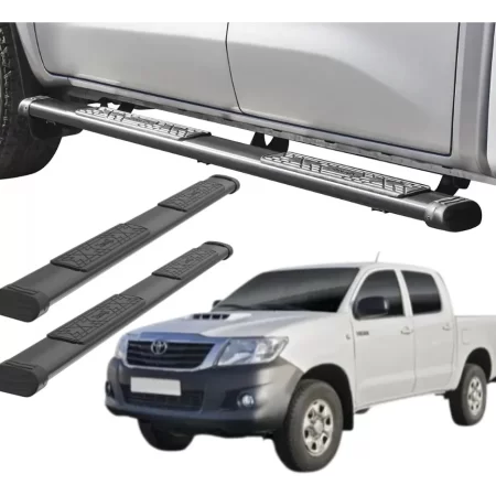 Estribos Bronx Negros Para Toyota Hilux 2006 - 2011 Dob Cab