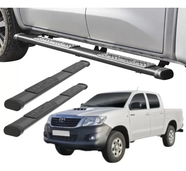 Estribos Bronx Negros Para Toyota Hilux 2006 - 2011 Dob Cab