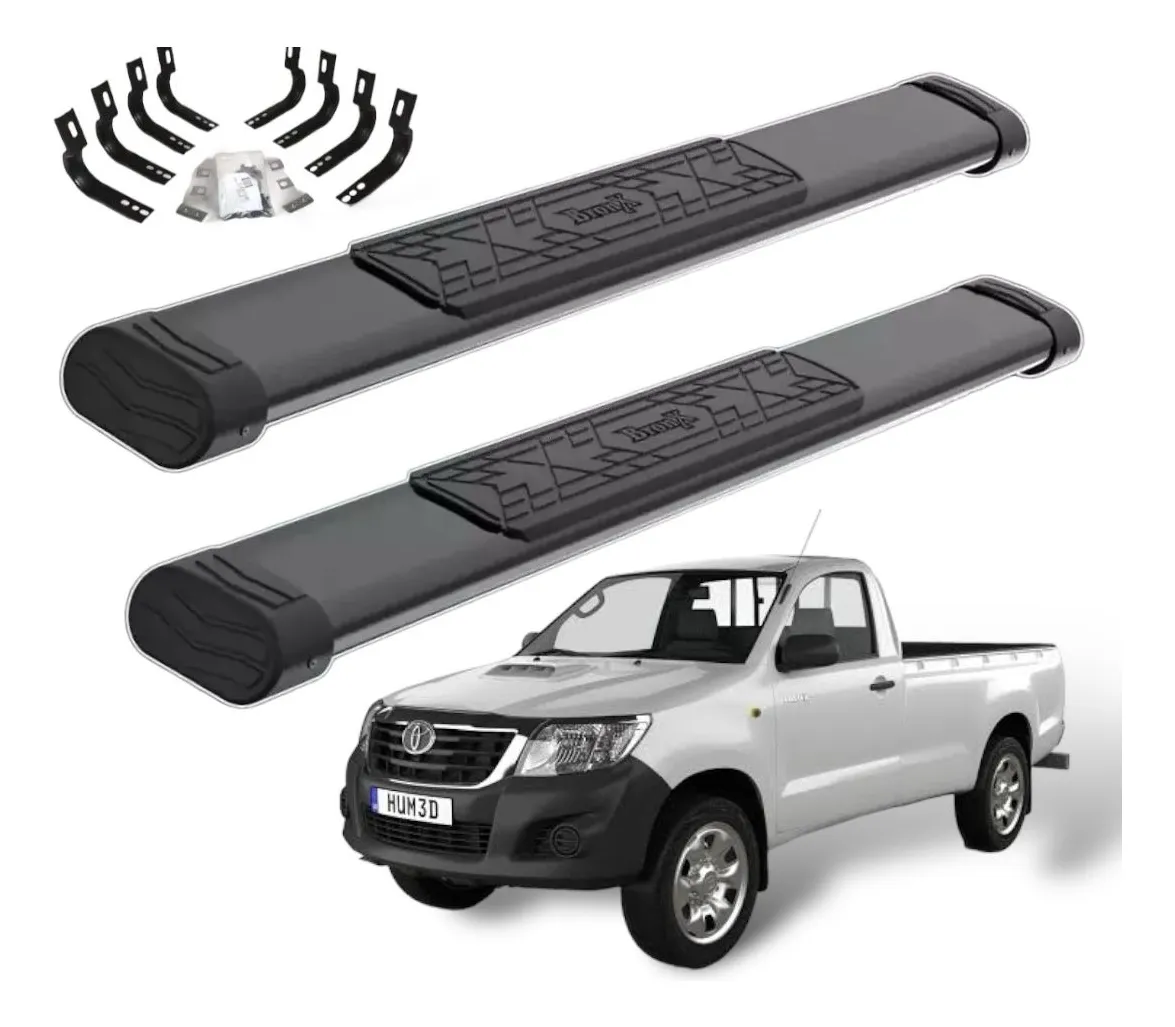 Estribos Bronx Toyota Hilux 2016-2017 Cabina Sencilla Negro - Image 1