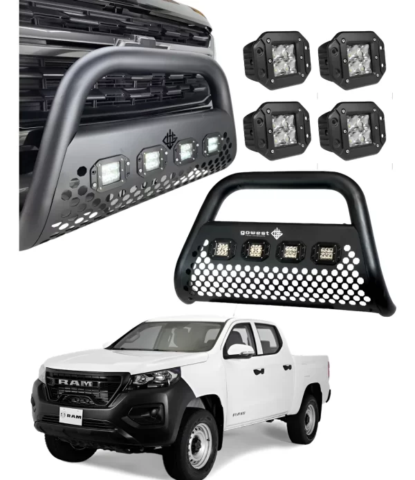 Combo Burrera P/ Ram 1200 2024 - 2025 + 4 Luces Led