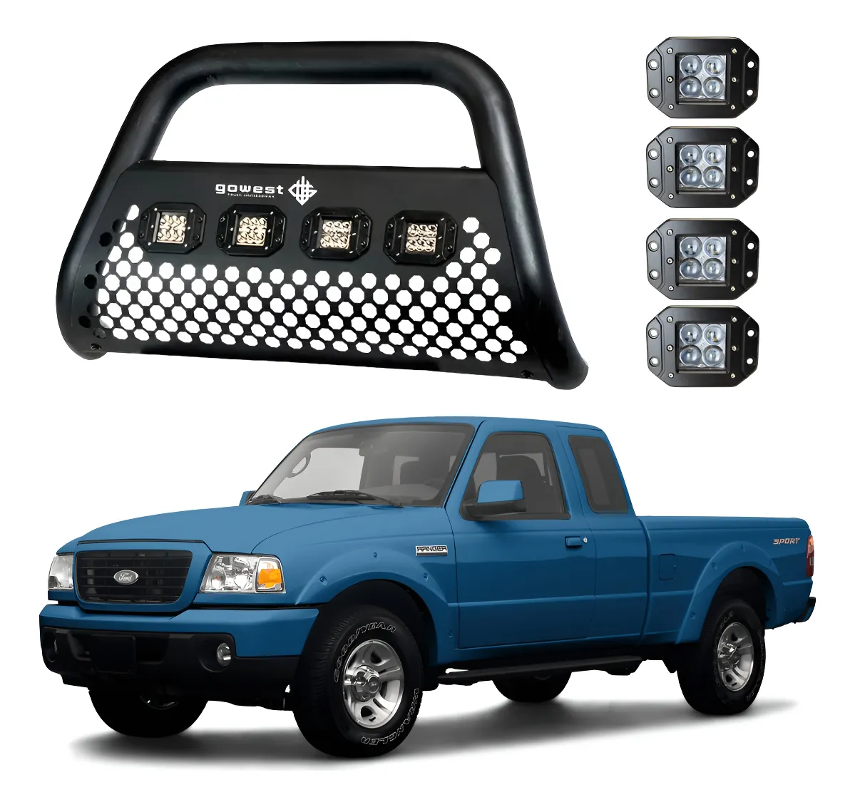 Combo Burrera Ultra Bar Ford Ranger 1998 - 2009 + 4 Faros - Image 1