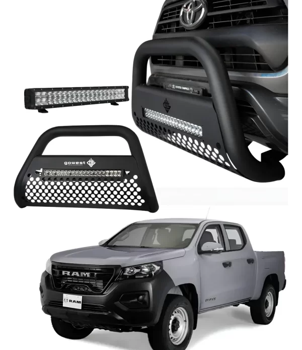 Combo Burrera Ultra Bar Para Ram 1200 2025 + Barra De Luz
