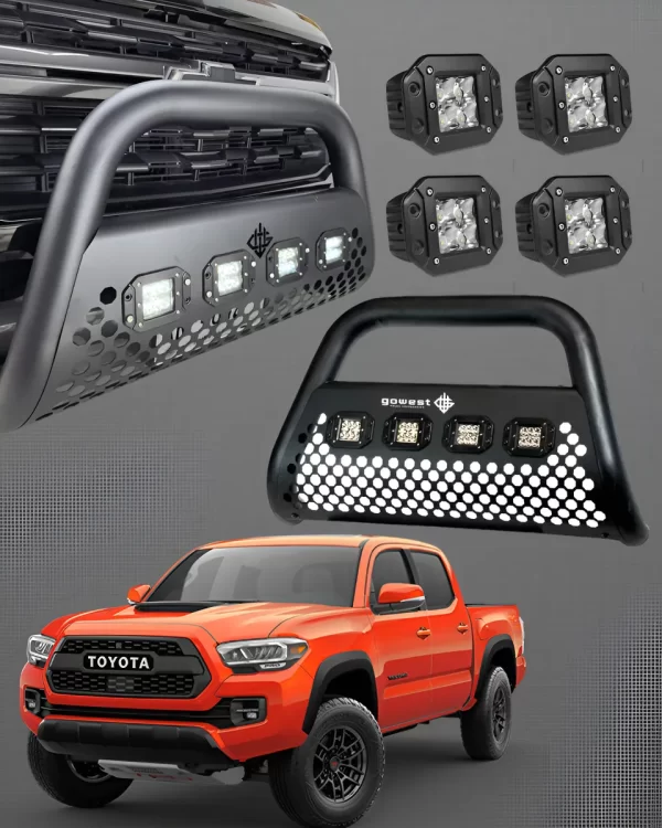 Combo Burrera Ultra Bar Toyota Tacoma 2016 - 2022 + 4 Faros